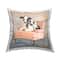 Stupell Industries Sweet Dairy Cow on a Peach Farm Chair Throw Pillow 18" x 18"